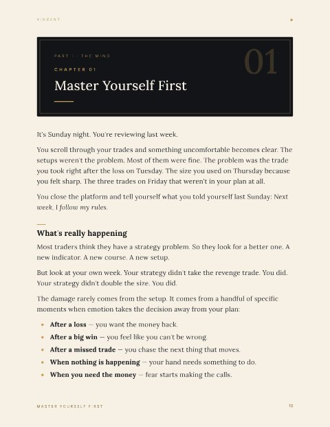 Page from Master Yourself First: the opening of Chapter 1